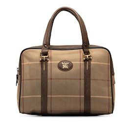 Burberry-Brown Burberry Vintage Check Handbag-Brown