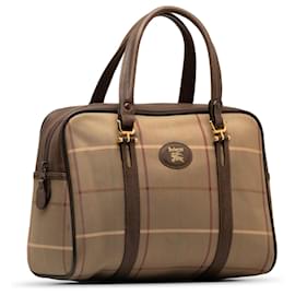 Burberry-Brown Burberry Vintage Check Handbag-Brown