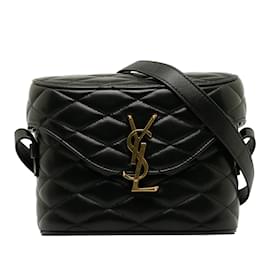 Saint Laurent-Bolsa acolchoada June Box preta Saint Laurent em pele de cordeiro-Preto