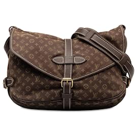 Louis Vuitton-Brown Louis Vuitton Monogram Mini Lin Saumur 30 Sac bandoulière-Marron