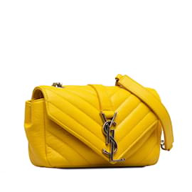 Saint Laurent-Yellow Saint Laurent Baby Monogram Matelasse Classic Chain Bag-Yellow