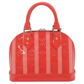 Louis Vuitton-LOUIS VUITTON Vernis Rayures Alma BB 2Bolso De Mano Way Rosa M91593 LV Auth ai616-Rosa
