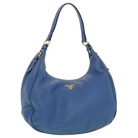 Prada-PRADA Shoulder Bag Leather Blue Auth 43757-Blue