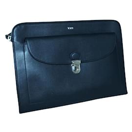 Tod's-Navy Blue Leather Messenger Bag-Blue,Navy blue