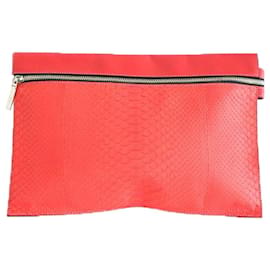Victoria Beckham Rote Python-Clutch Rot