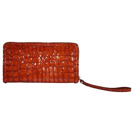 Dries Van Noten Krokodil geprägtes Leder Reißverschluss um Brieftasche Andere