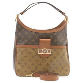 Louis Vuitton-LOUIS VUITTON Monogram reverse Hobo Dauphine PM Shoulder Bag M45194 auth 27624A-Brown