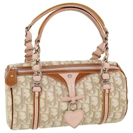 Christian Dior-Christian Dior Traber romantische Handtasche Beige Pink 02-BO-0027 Auth 35934-Braun
