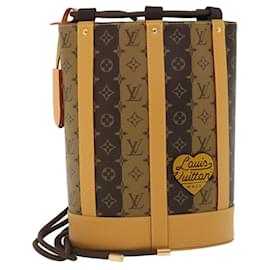 Louis Vuitton-LOUIS VUITTON Monogram Stripe Randonnee messenger Shoulder M45968 auth 31989A-Brown