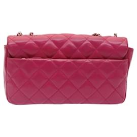 Chanel-Bolsa de ombro CHANEL Matelasse Coco Rain forrada com corrente pele de cordeiro rosa auth 29191UMA-Rosa
