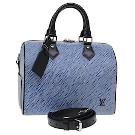 Louis Vuitton-Louis Vuitton Epi Speedy Bandoulière 25 Bolsa de mão azul M51280 LV Auth fm2466-Azul