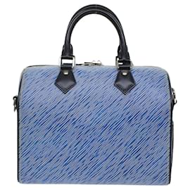 Louis Vuitton-Louis Vuitton Epi Speedy Bandoulière 25 Bolsa de mão azul M51280 LV Auth fm2466-Azul