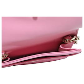 Roger Vivier-Pink Compact Wallet/ Chain Mini Shoulder Bag-Pink