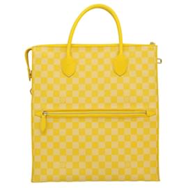 Louis Vuitton-LOUIS VUITTON Damier Color Mobile 2Way Bolsa de Ombro Amarela N41305 Autenticação de LV 27711UMA-Amarelo