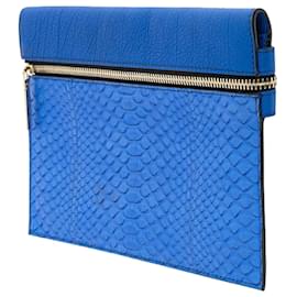 Victoria Beckham-Clutch Moonshine Phyton-Azul