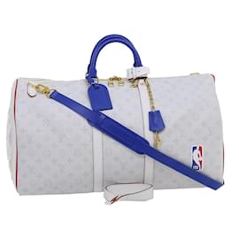 Louis Vuitton-Louis Vuitton Monogram Keepall 55 Sac Boston Blanc M45586 LVxNBA Auth hs1077UNE-Blanc