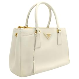 Prada-Ivory Saffiano Galleria Tote Bag-White,Cream