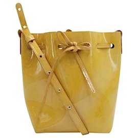 Mansur Gavriel-Bolsa balde de couro envernizado mostarda-Amarelo