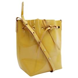 Mansur Gavriel-Mustard Patent Leather Bucket Bag-Yellow
