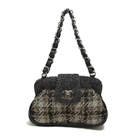 Autre Marque-CC Tweed Turnlock Chain Shoulder Bag-Other