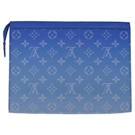 Louis Vuitton-LOUIS VUITTON Monograma Nuvens Pochette Voyage Bolsa Clutch Azul M45480 auth 46151UMA-Azul