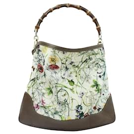 Gucci-Bamboo Tote Canvas with Floral Print-Other
