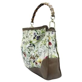 Gucci-Bamboo Tote Canvas with Floral Print-Other
