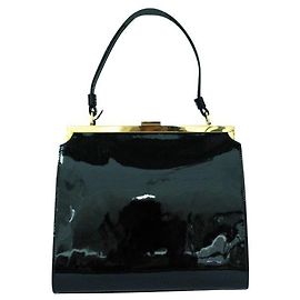 Mansur Gavriel Elegante schwarze Lacklederhandtasche Schwarz