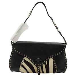 Céline-Black clutch/ Handbag with Zebra Print Ponyhair-Black