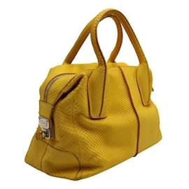 Tod's-Yellow Python D-Styling Bauletto Bag-Yellow