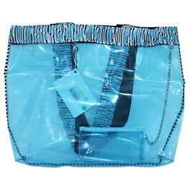 Missoni La bolsa de asas transparente de ropa de playa Azul