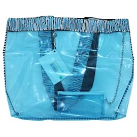 Missoni-Beachwear transparente Tragetasche-Blau