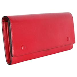 Céline-Large Flap Multifunction Wallet-Red