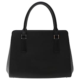 Burberry-BURBERRY Nova Check Hand Bag Leather Black Auth tb815-Black
