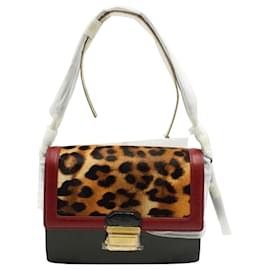 Autre Marque-Multicolor Leather Shoulder Bag with Animal Print Calf Hair-Other