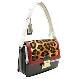 Autre Marque-Multicolor Leather Shoulder Bag with Animal Print Calf Hair-Other