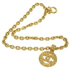 Chanel-Collar CHANEL Dorado CC Auth 41169UNA-Metálico