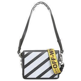 Off White Schultertasche mit Warnband Schwarz