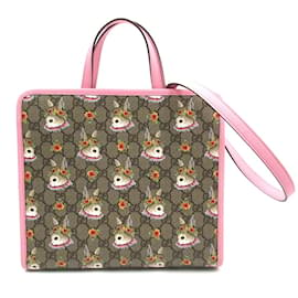 Gucci-Gucci x Higuchi Yuko GG Supreme Mini Rabbit Tote Canvas Tote Bag 630542 in Good condition-Other