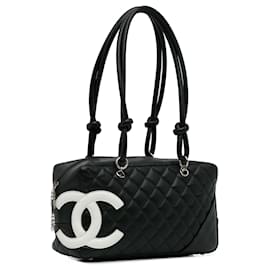 Chanel-Bolsa de ombro preta Chanel Cambon Ligne-Preto