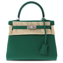 Hermès-Hermes Verde 2023 Togo Kelly Retorno 25-Verde