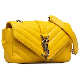 Saint Laurent-Saint Laurent Yellow Baby Monogram Matelasse Classic Chain Bag-Yellow