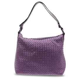 Bottega Veneta-Bottega Veneta Purple Intrecciato Shoulder Bag-Purple