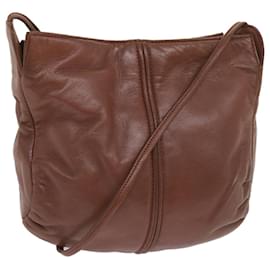 Loewe-LOEWE Shoulder Bag Leather Brown Auth 66046-Brown