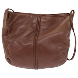 Loewe-LOEWE Shoulder Bag Leather Brown Auth 66046-Brown