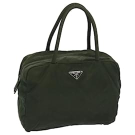 Prada-PRADA Hand Bag Nylon Khaki Auth 65836-Khaki