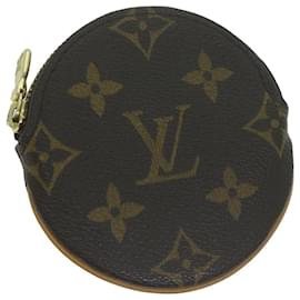 Louis Vuitton-Bolsa de moedas LOUIS VUITTON Monograma Porte Monnaie Rond M61926 LV Auth am5673-Monograma