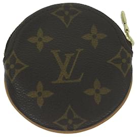 Louis Vuitton-Bolsa de moedas LOUIS VUITTON Monograma Porte Monnaie Rond M61926 LV Auth am5673-Monograma