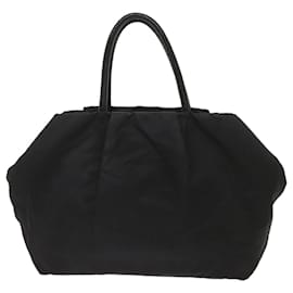 Prada-PRADA Ribbon Hand Bag Nylon Black Auth bs11881-Black
