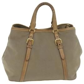 Prada-PRADA Hand Bag Canvas 2way Beige Auth yb499-Beige